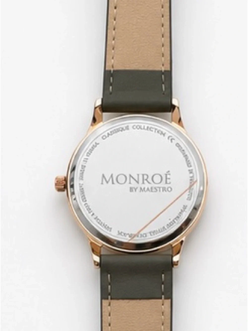 Women's Olive Leather Strap Watch with Rose Gold Case and Blush Dial